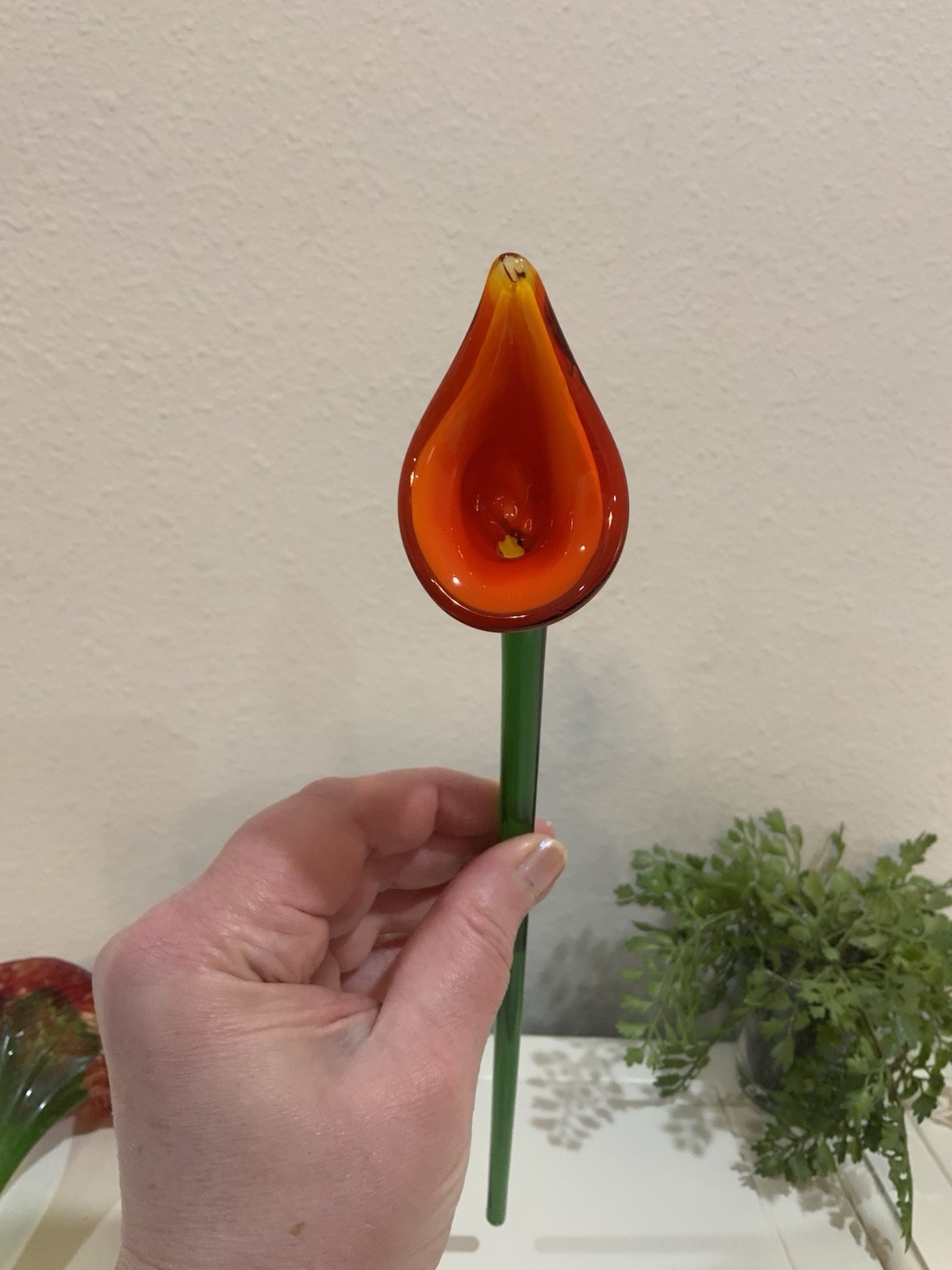 Vtg Czech Hand Blown Art Glass Murano Daffodil Calla Lily Anthurium Flower Lot