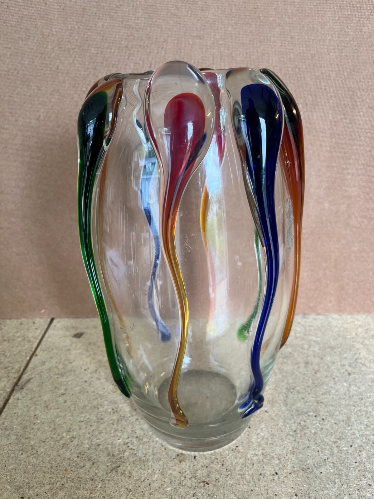 Poland Design Guild 11.5″ Tall Turino Glass Vase Carpathian Heavy Art Glass