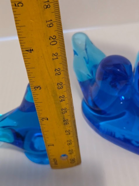 Vintage Double & Pair of Single Signed & Dated Hand-Blown Bluebirds of Happiness