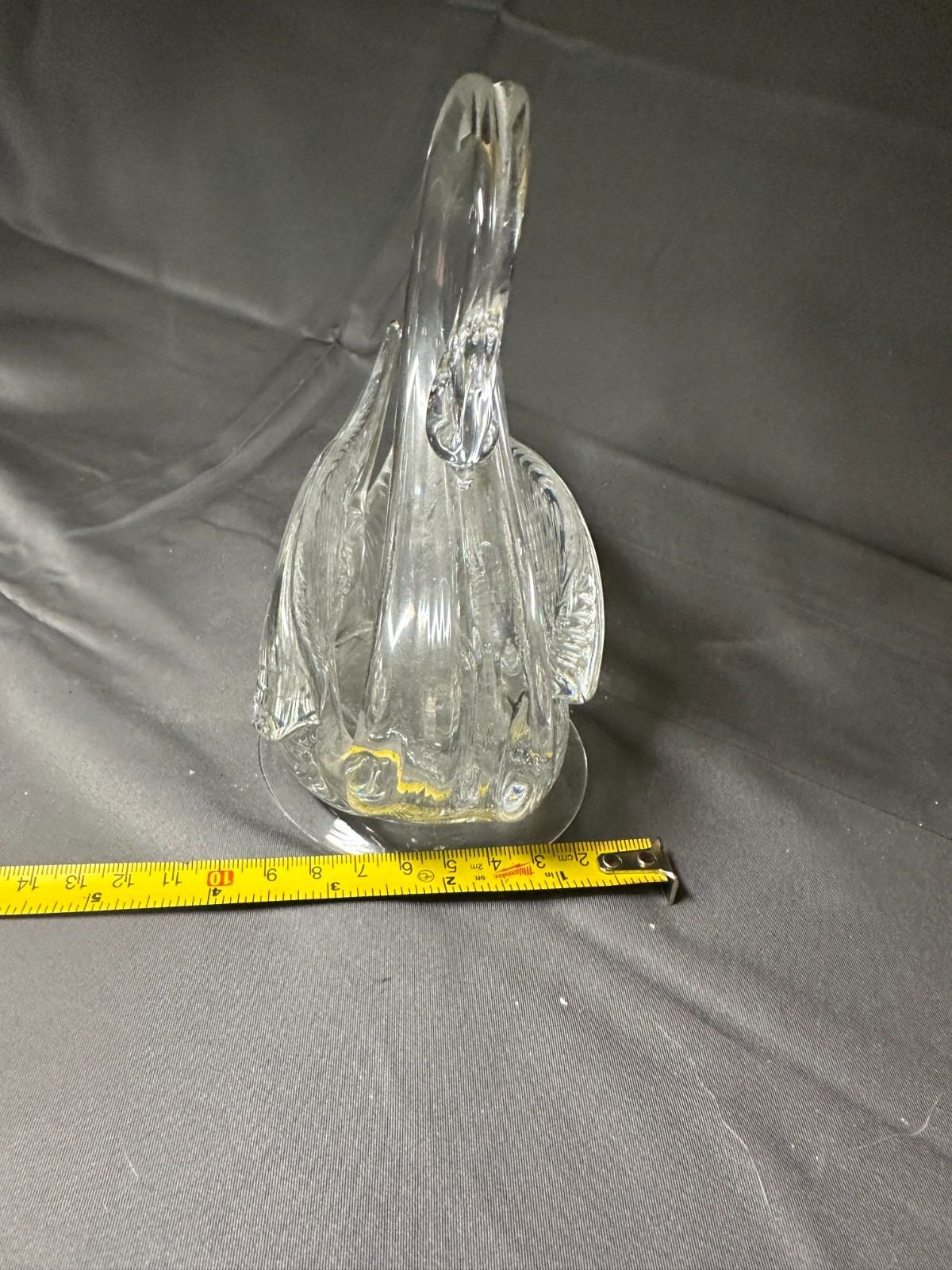 Large 6” Princess House 24% Lead Crystal Swan Figurine Dish Vintage Germany
