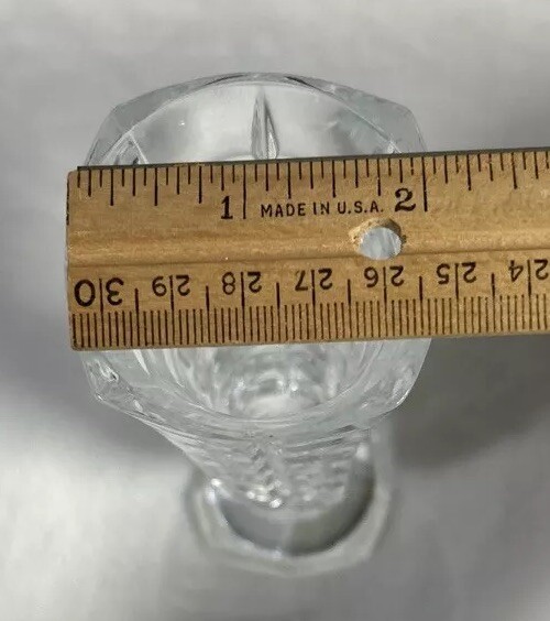 VTG MCM French Cristal d’Arques Soliflor 6.75” Cubist Lead Crystal Vase Art Deco