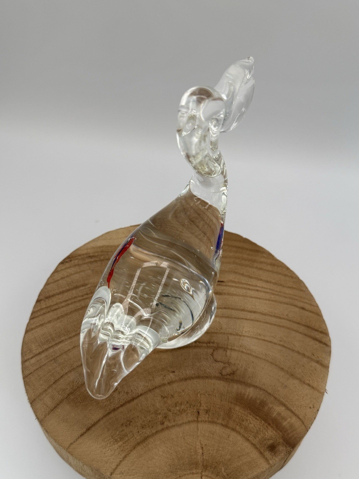 Art Glass Pelican Paperweight Figurine Fish Inside Belly Handblown Vintage