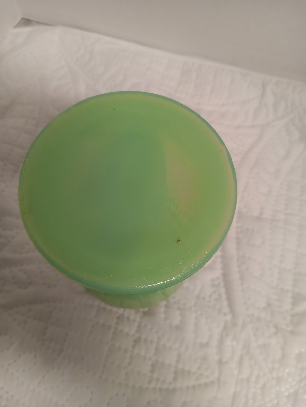 Vintage Jadeite Glass Vase Pheasant Bird Spooner 6″ Tall Fire King STYLE