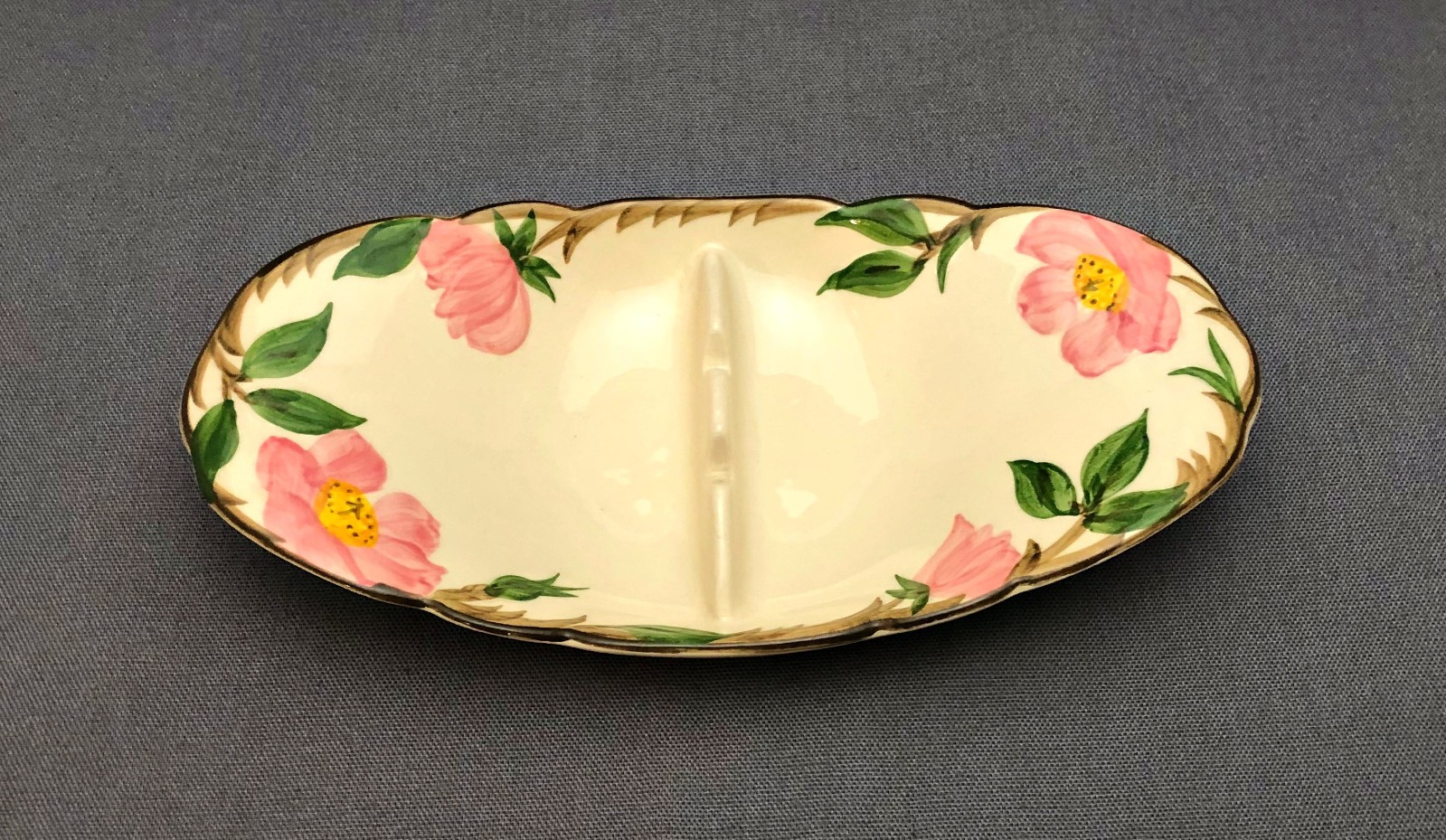 Vintage Franciscan Desert Rose Large Oval Ashtray California USA 9”x4.5”