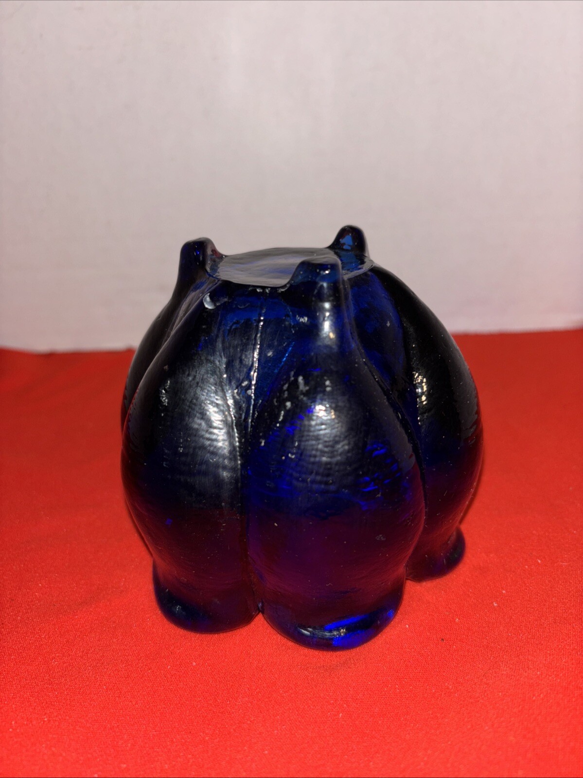VTG Vase Cobalt Blue Glass Tulip Petal Bowl by Design Guild Heavy Made in Spain