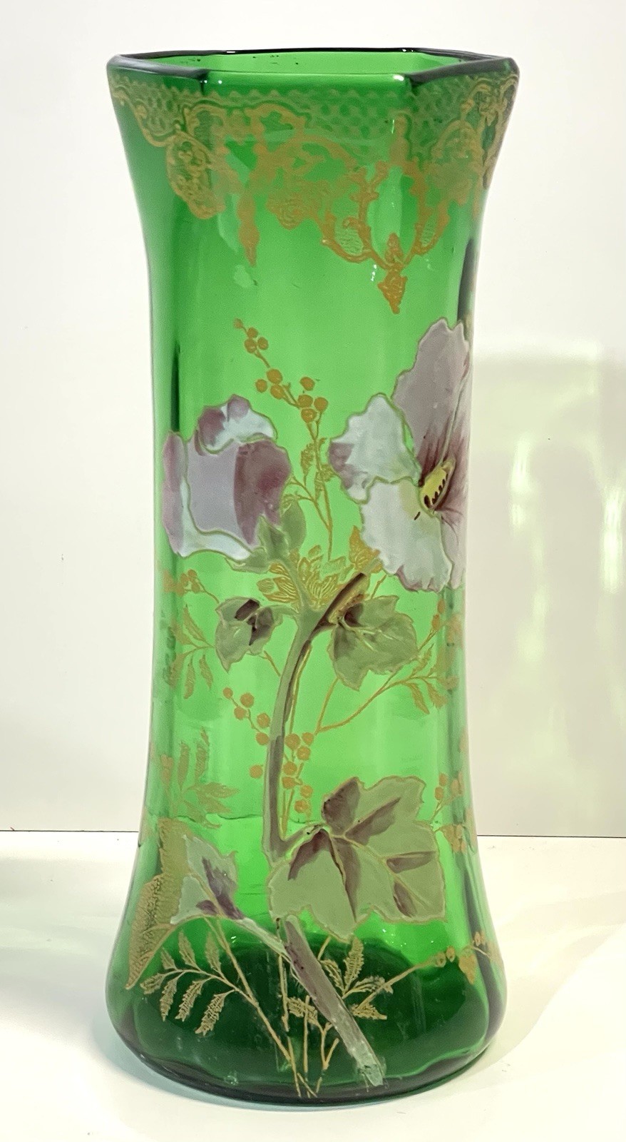 Antique Legras Mont Joye Enameled Art Glass Vase