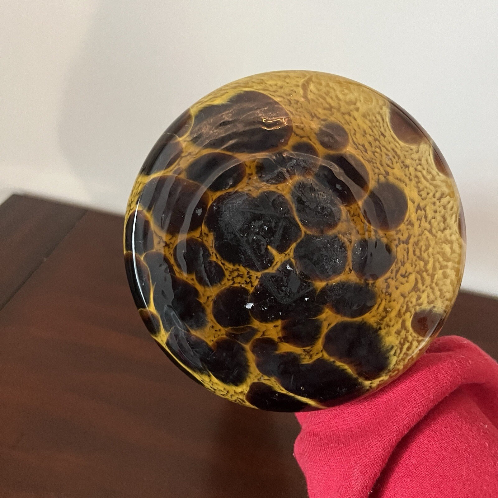 Hand blown Glass Vase – Gorgeous Caramel & Chocolate Colored— See Description
