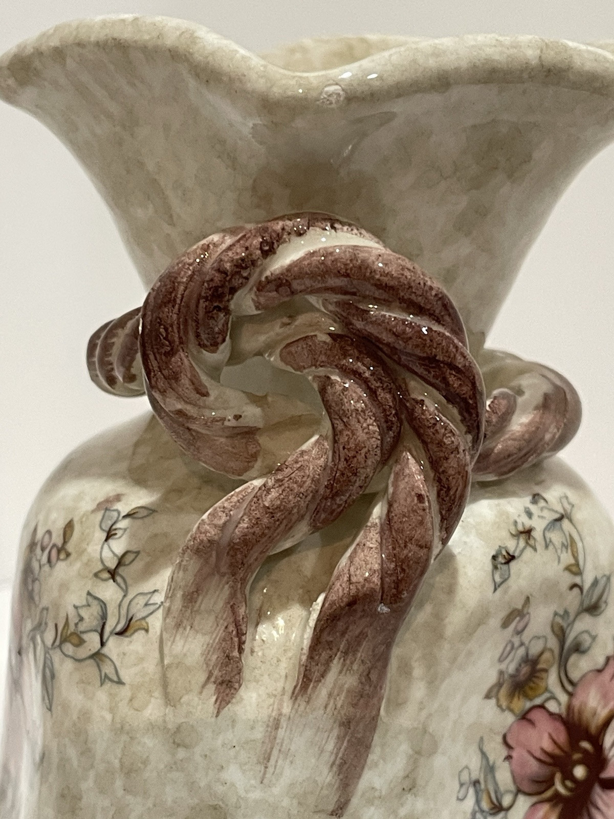 Handarbeit Art Pottery Vase Rope 5.5 Inches Tall Gift