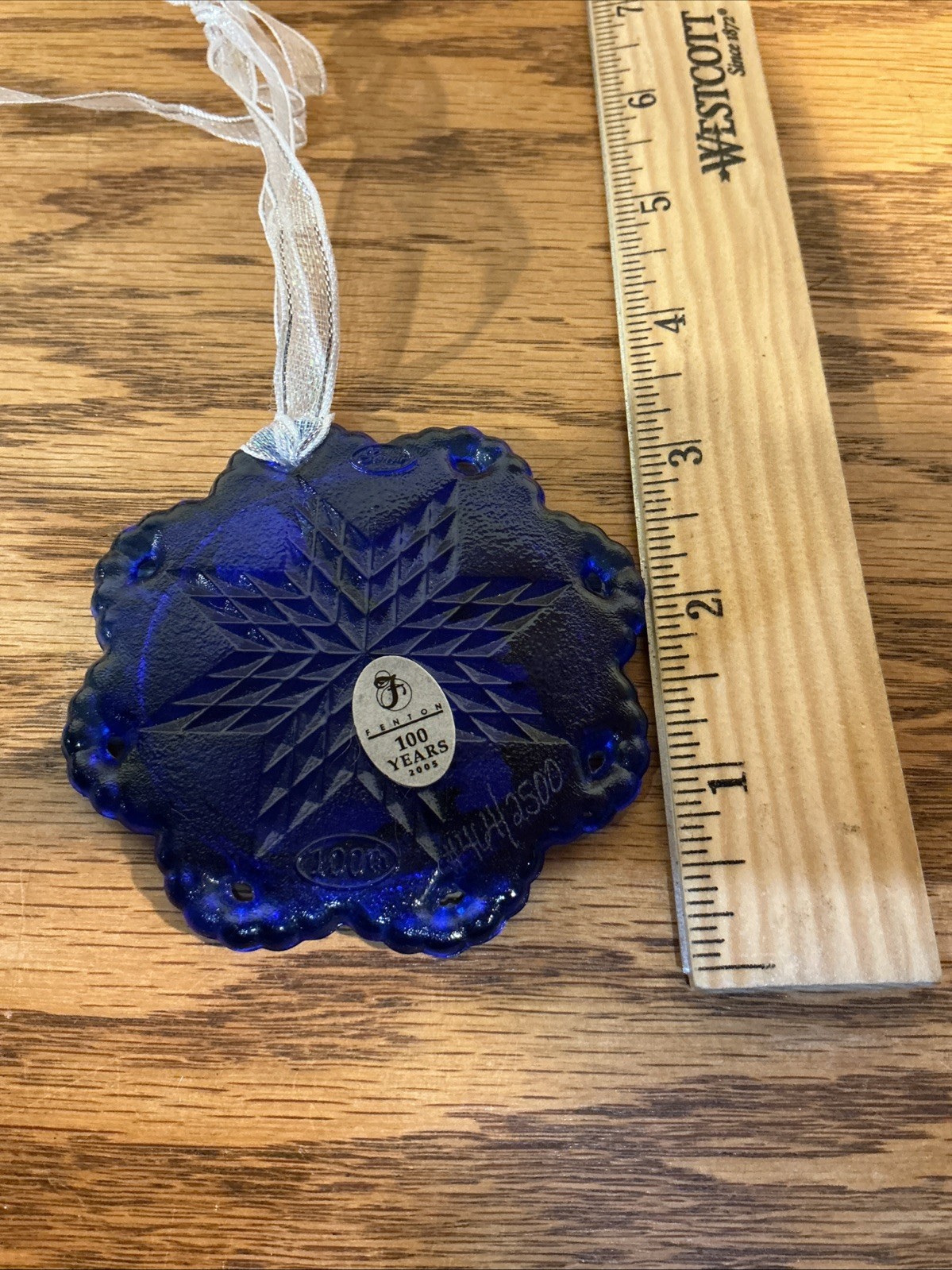 Fenton 100th Anniversary Signed Art Glass Snowflake Christmas Ornament Lot 5