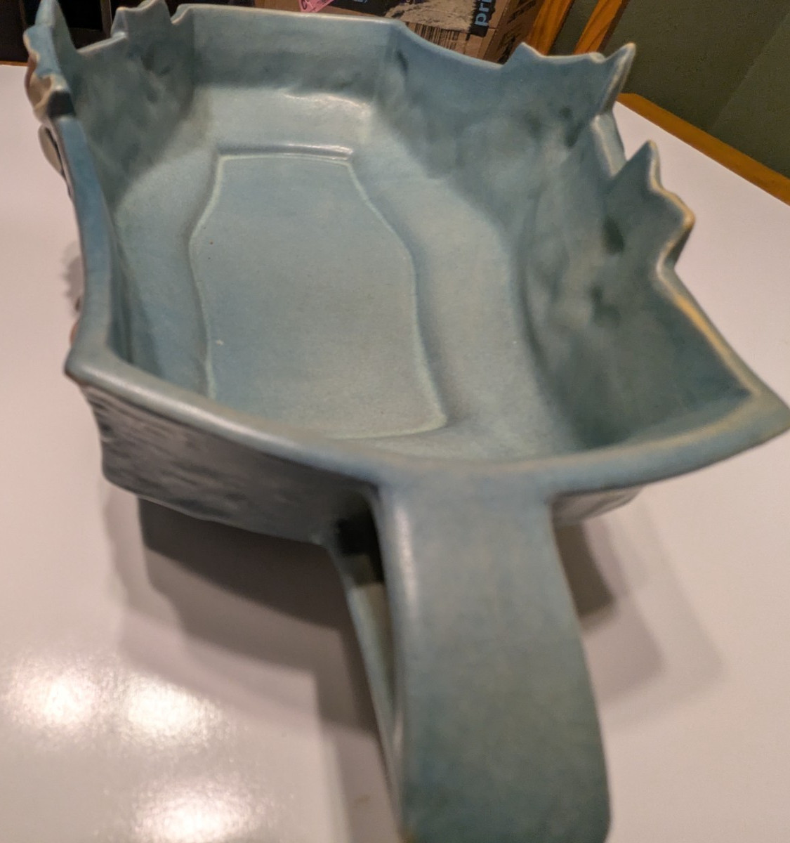 Roseville Pottery 451-12 Console Bowl- Blue