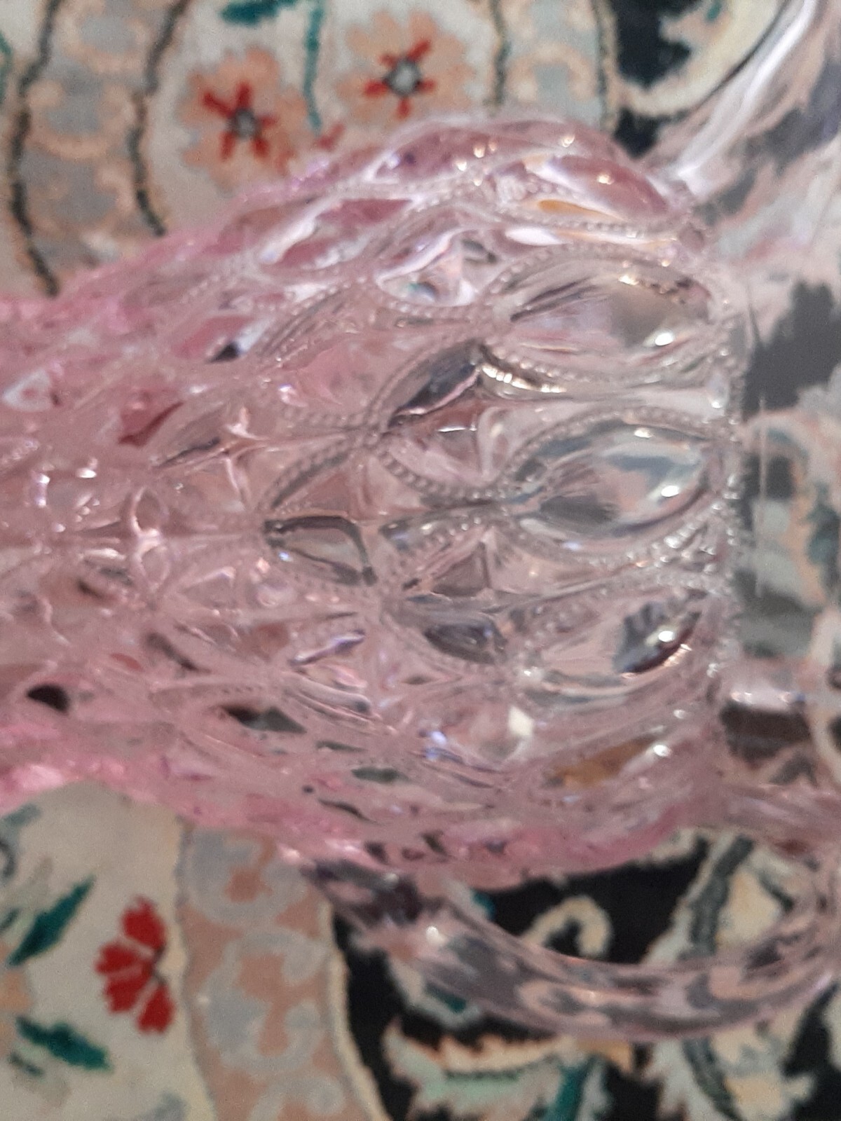 Vintage Mosser Passion Pink Pitcher! ELIZABETH design SPARKLING, GORGEOUS! RARE!