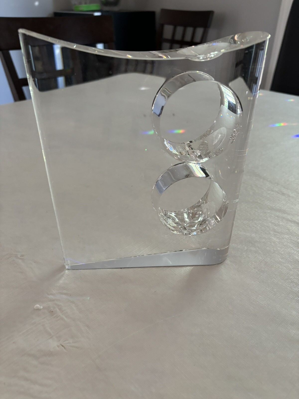 Solid glass crystal Contemporary Art Glass Object Mid Century Modern MCM