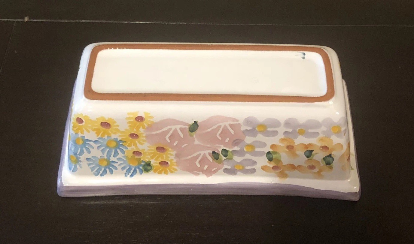 Beautiful Red Ware Art Pottery Rectangular Floral Planter Glazed