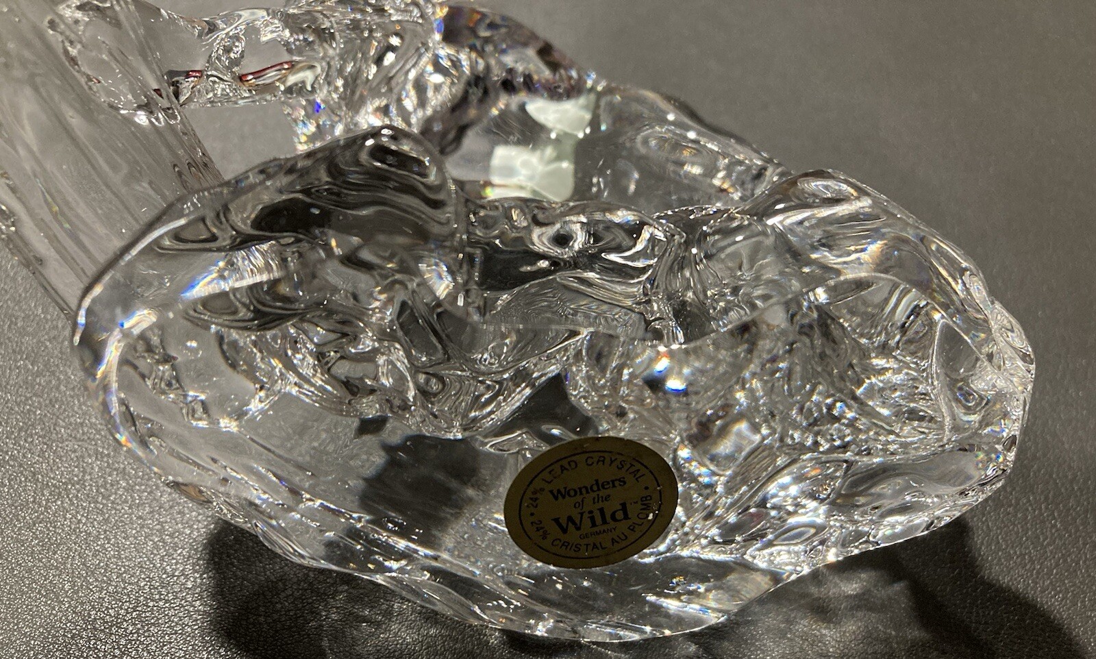 Princess House Wonders Of The Wild 24% Lead Crystal Wolf Figurine Germany 6.5-in
