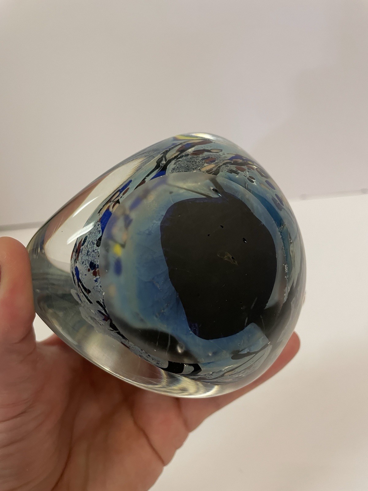 Vintage Art Glass Sculpture Signed Paperweight Undated