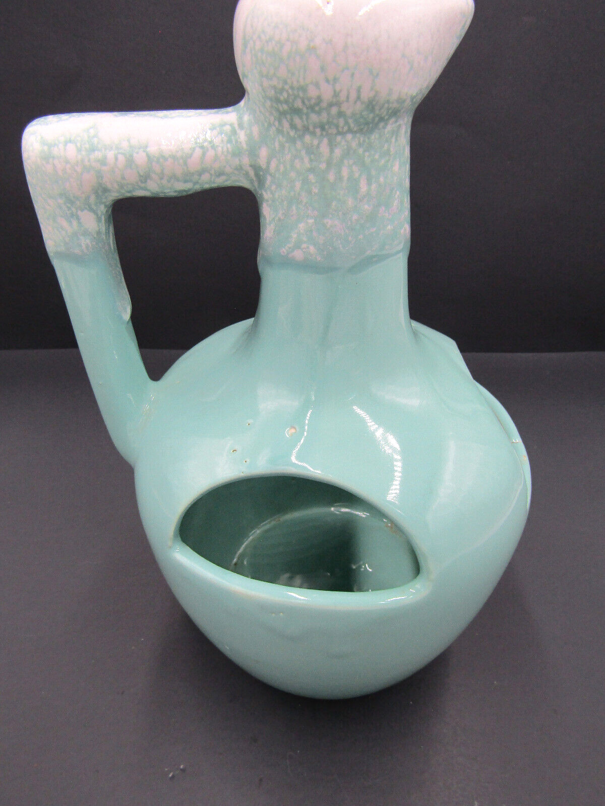 Pottery Vase Pitcher Planter Vase Mint Green USA 8.5″