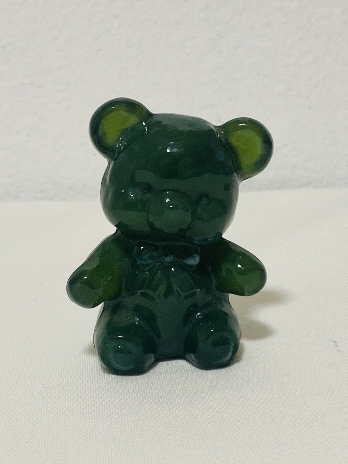 Boyd Crystal Art Slag Glass Fuzzy the Bear #21 Jadeite Vintage 12/6/1988