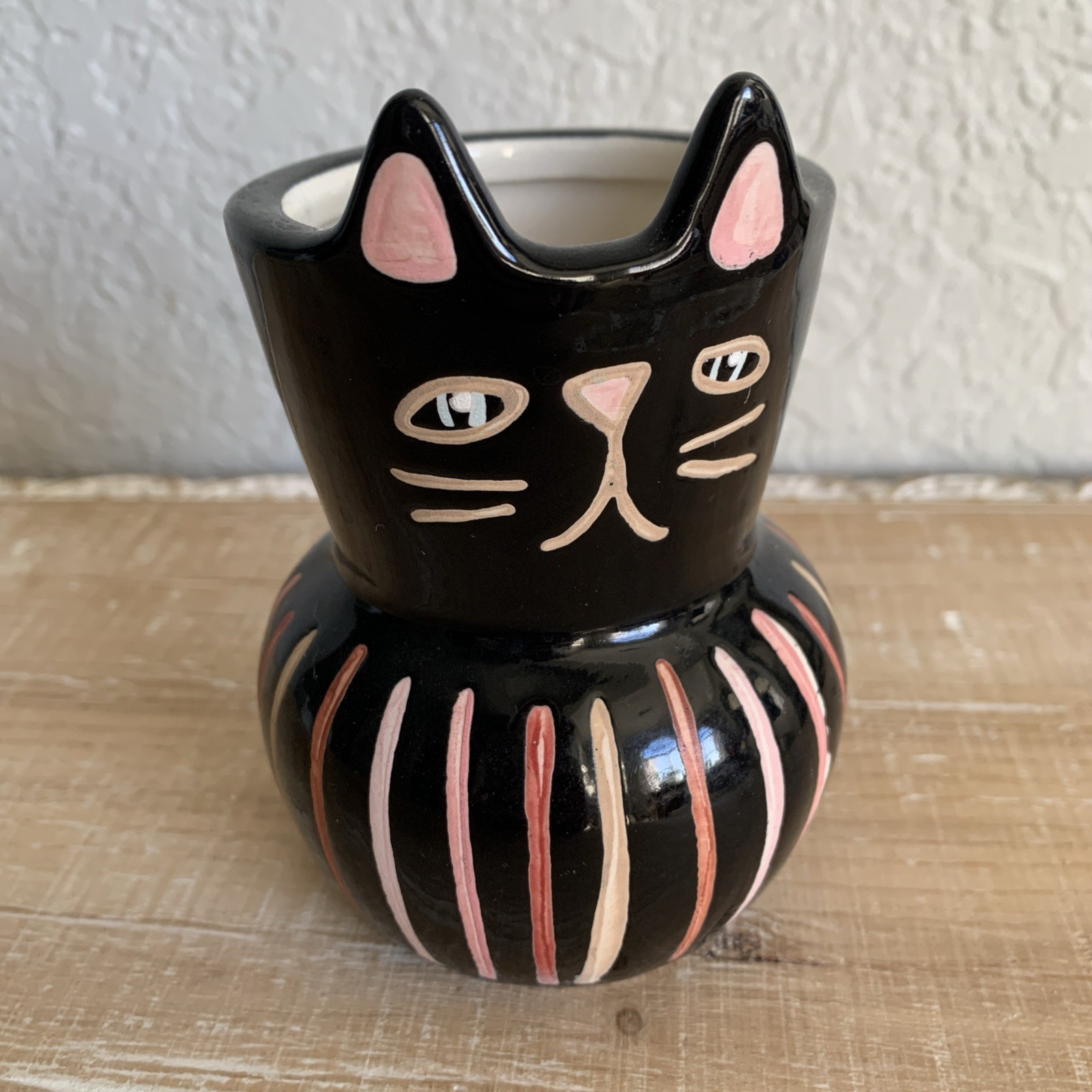 Threshold Painted Cat Vase Planter Pot Unique Small 5″ tall