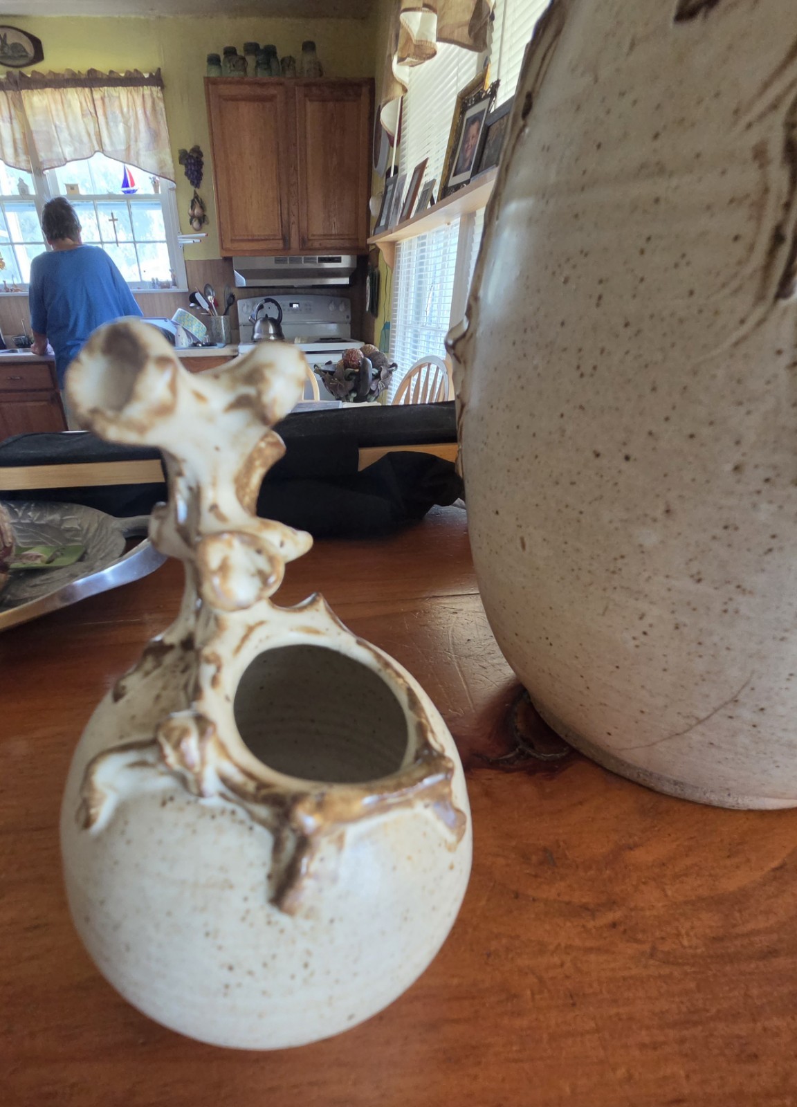 Rare Gawaine Dart Three Piece Brutilist Organic Pottery Set (1928-2014) Michigan