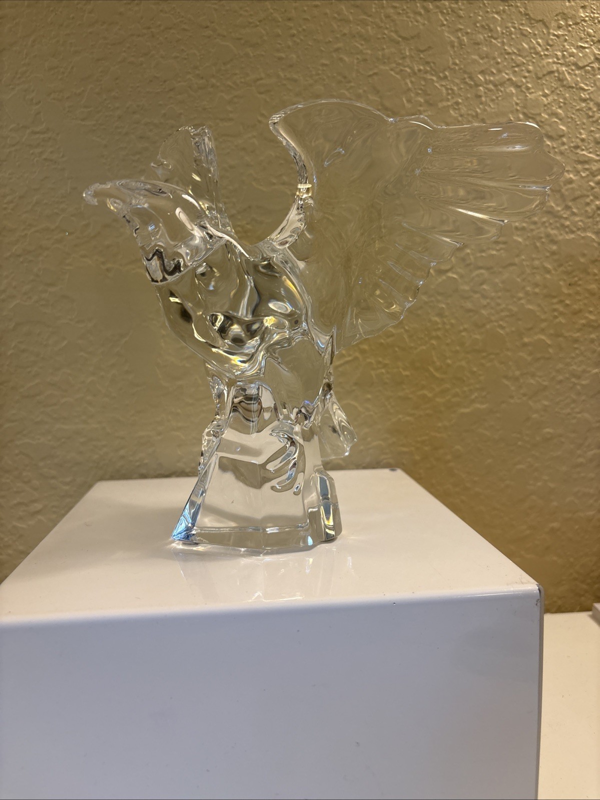 Baccarat Crystal American Eagle Chipped Wing tip Damage 7” X9.1/4” In Flight