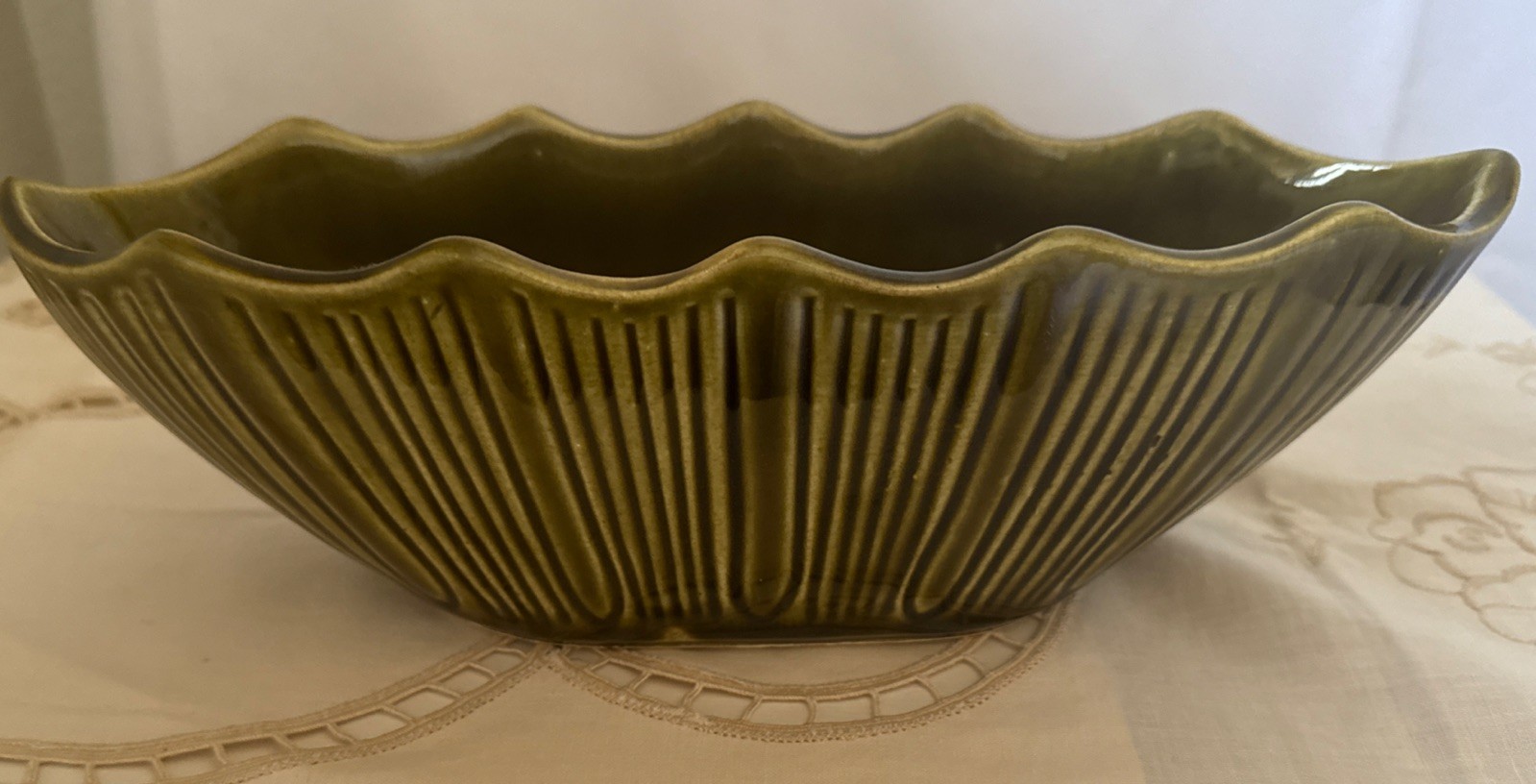 Vintage MCP USA Multi- Purpose Ceramic/ Pottery Oval Dish, Bowl, Planter