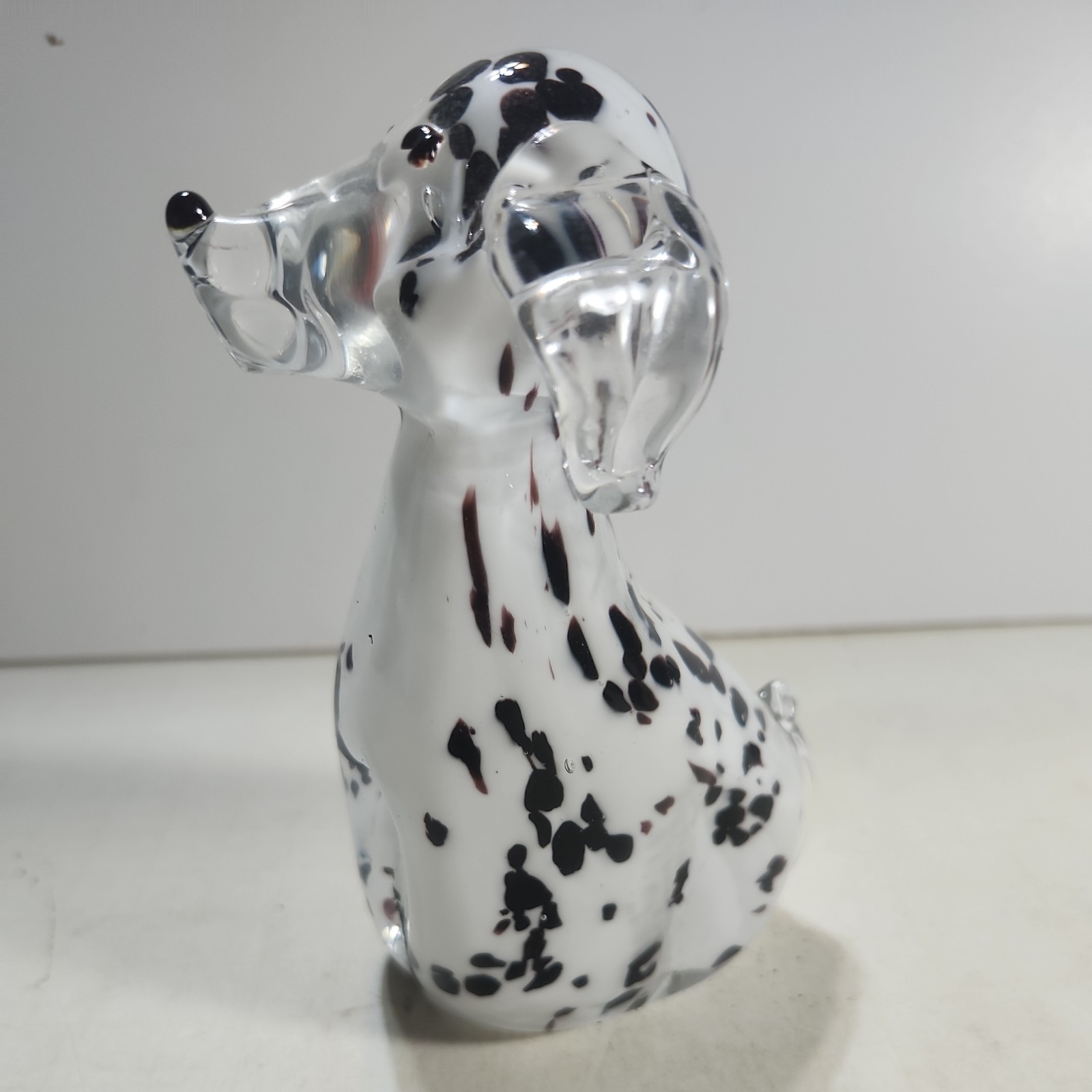 Unbranded Hand Blown Sitting Dalmatian Dog