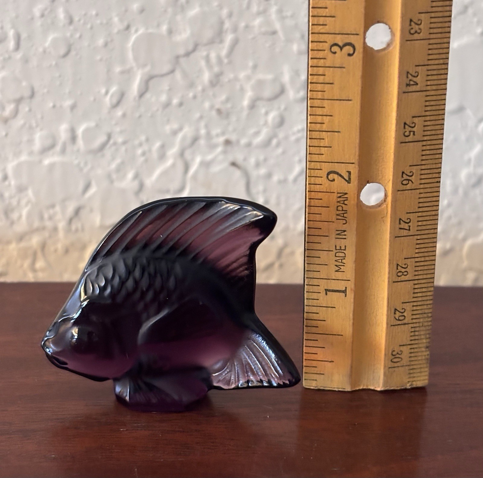 Signed Lalique France Seal Fish Sculpture Figurine VIOLET Original Box & Card