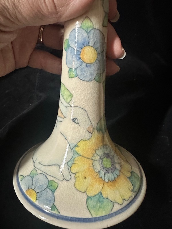 DAVILA BRODSKY Pair Candlesticks RABBITWORKS 1987 Candleholders SANTA FE 8.5 In