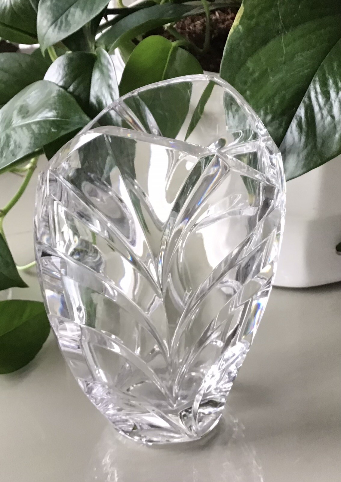 🌸VTG Marquis by Waterford Crystal Palma Vase Stamped & Original Tag Some Chips