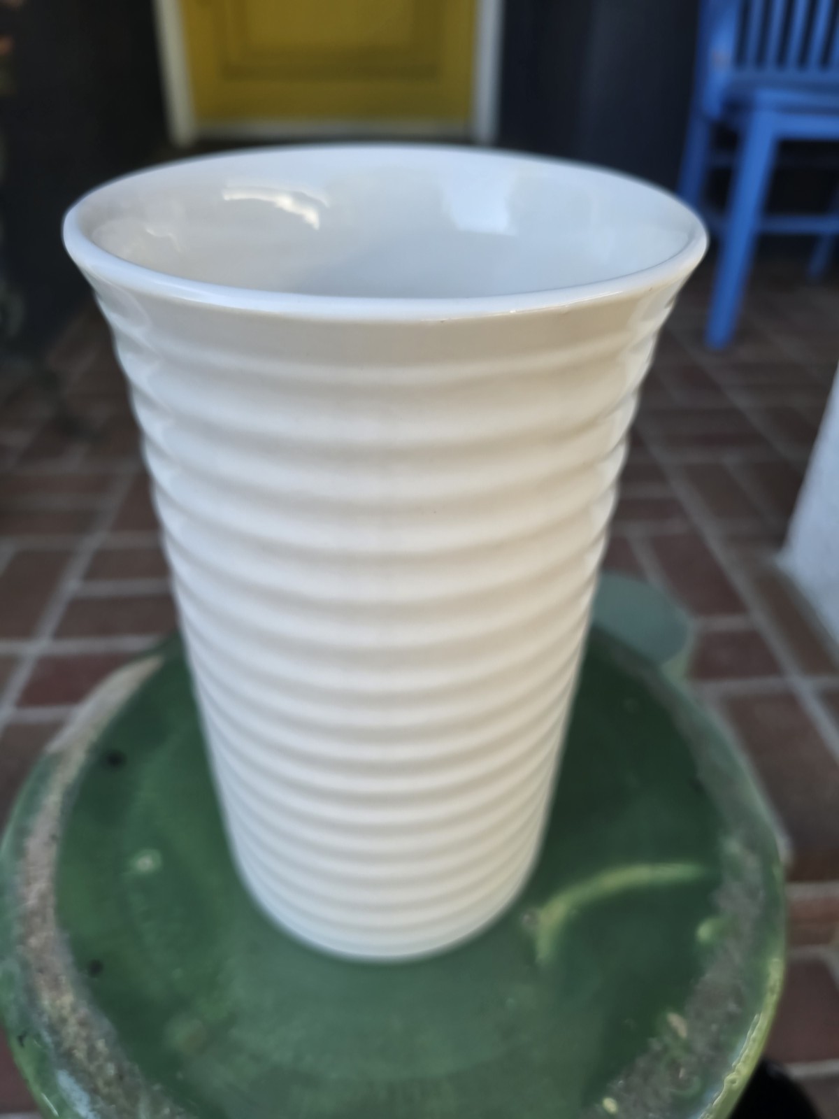 Bauer Ringware Cylinder Vase White