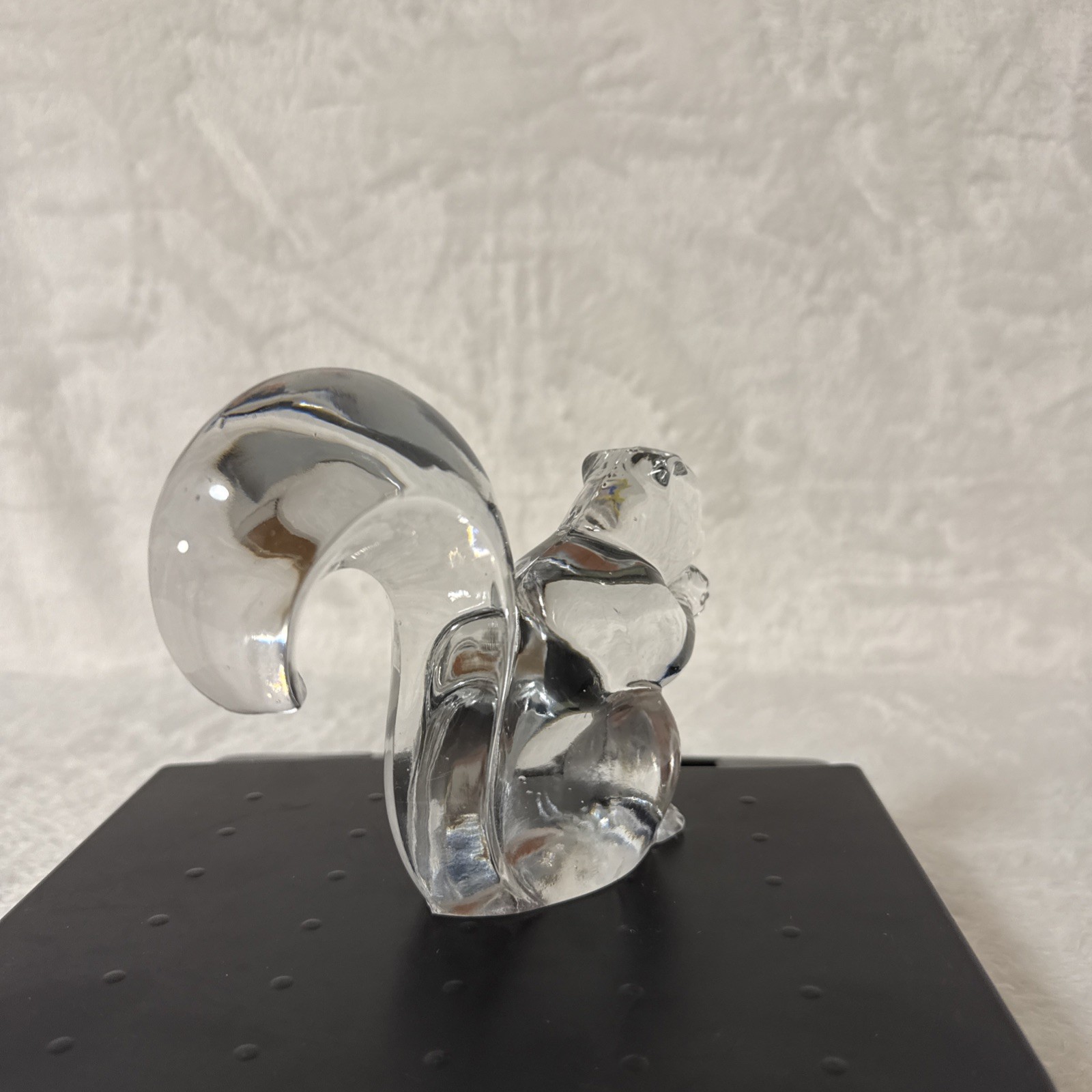 New Martinsville Viking Glass Squirrel Paperweight Clear MCM 4.5”H 1lb 6oz