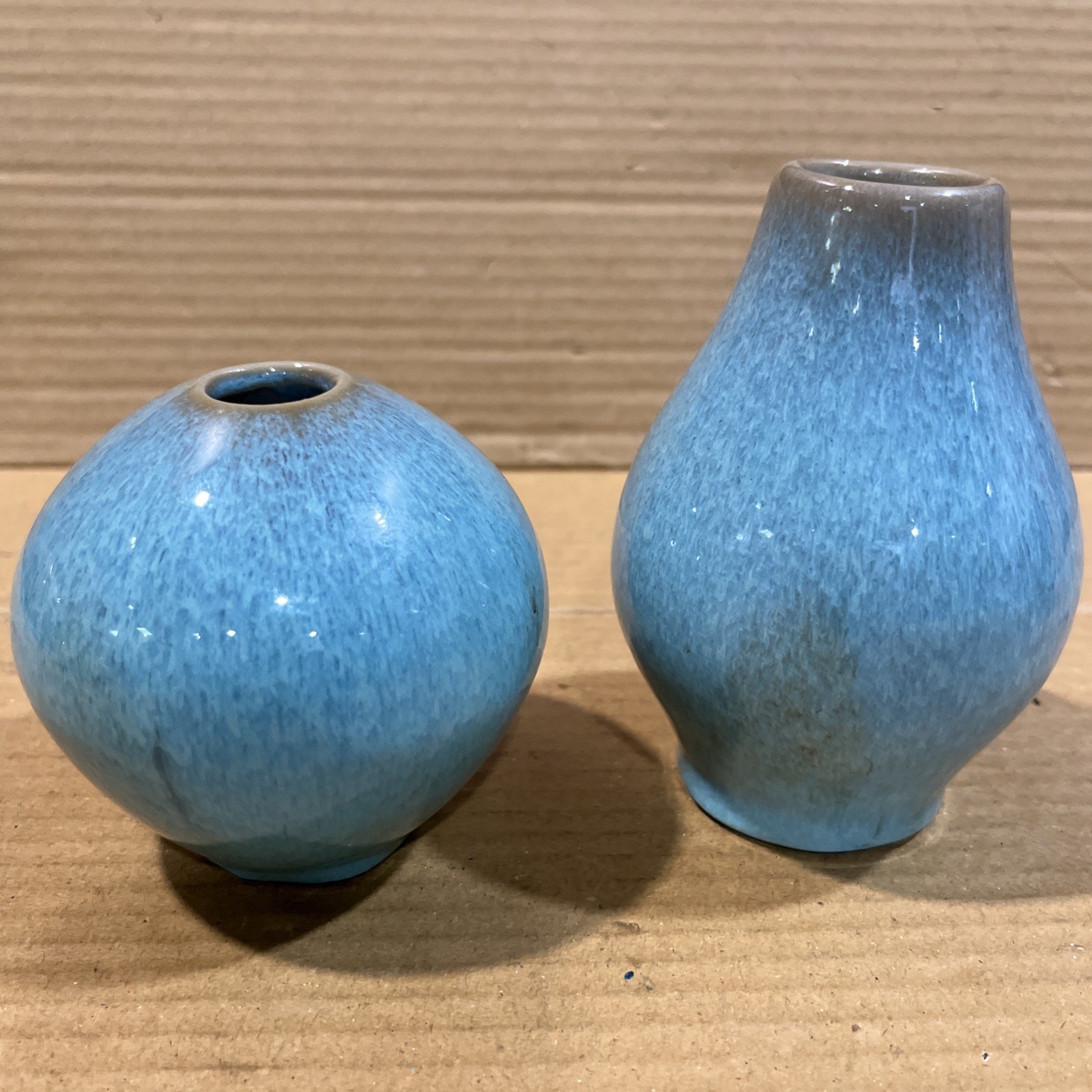 Small Ceramic Vase Green & Blue Glaze artisan pottery table centerpiece (2)