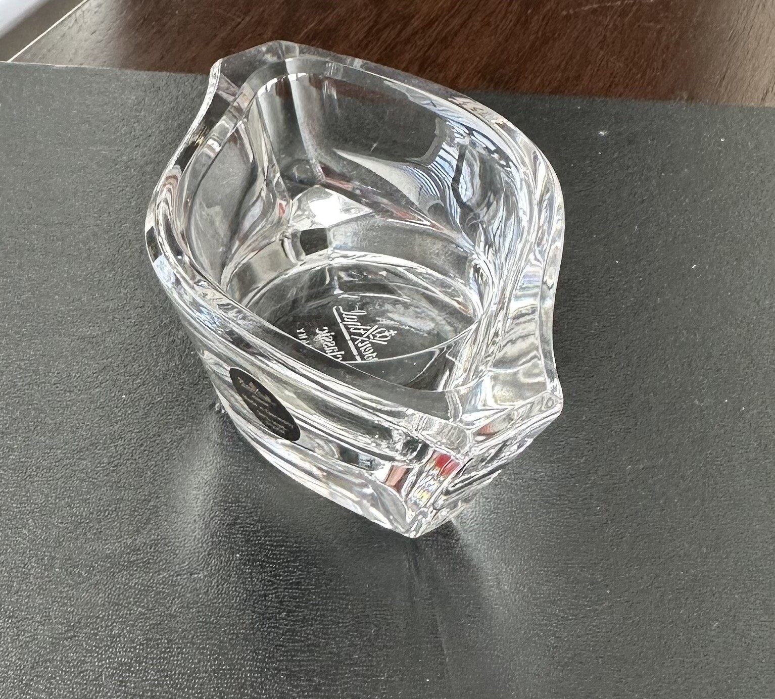 Vintage Rosenthal Horizon Crystal Glass Candle Holder Catchall Vide Poche 1980s