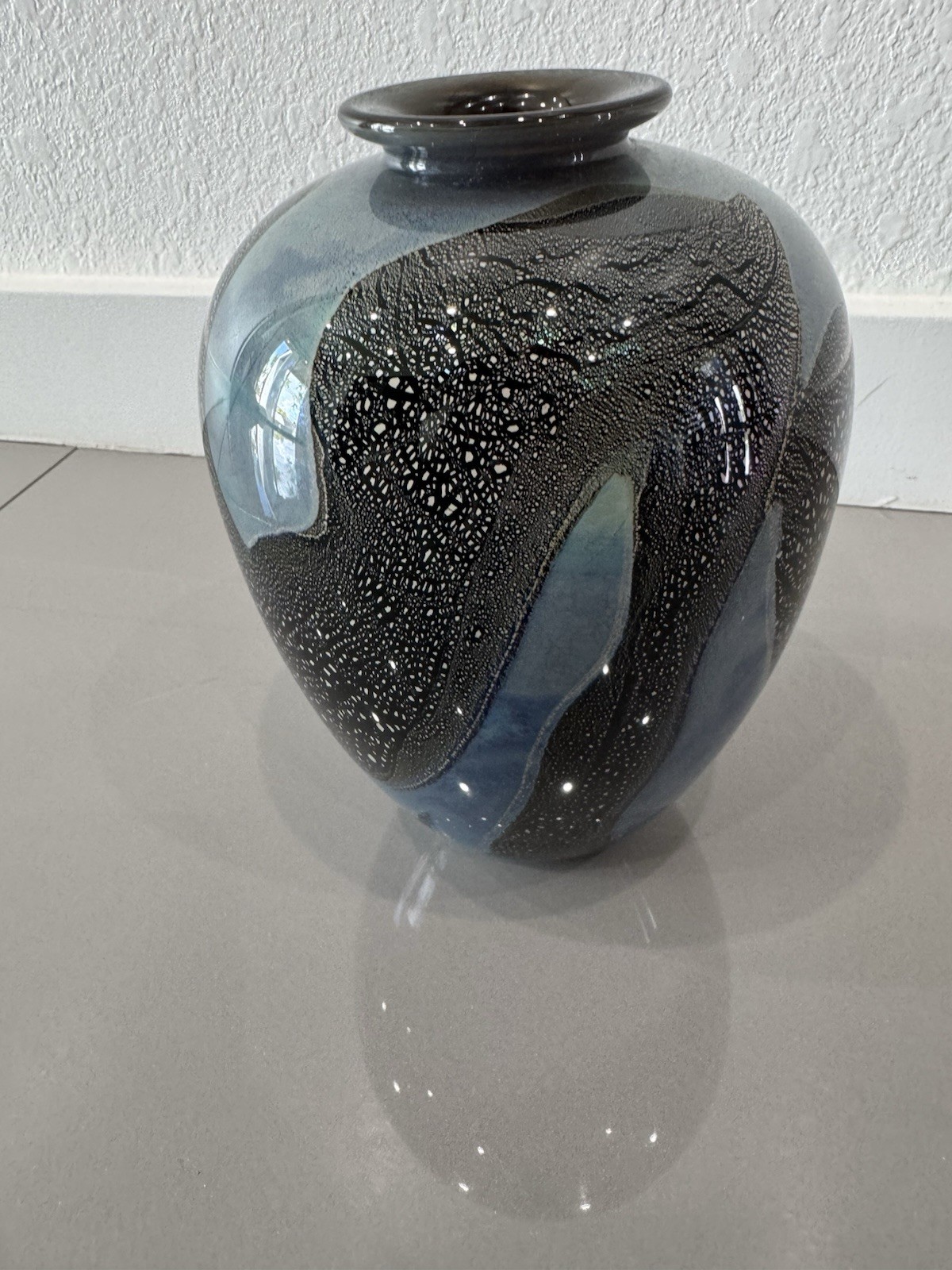 Douglas BECKER Signed Art Glass Studio Bowl Vase Signed 1988