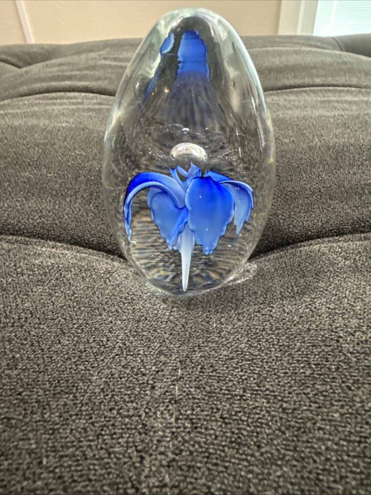 Beautiful Easter Luminescent Flower , Water Lily , Glass Paper Weight