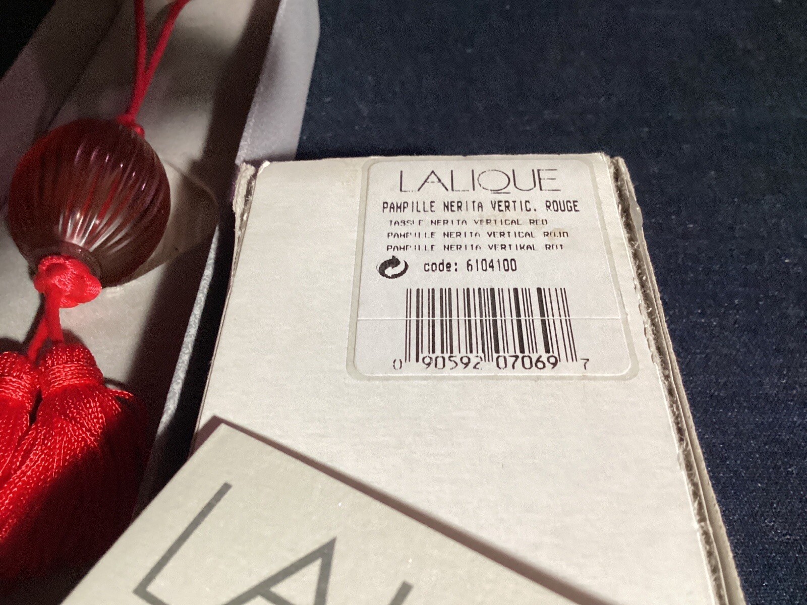 Lalique France Crystal Pampille Nerita Rouge See Listing