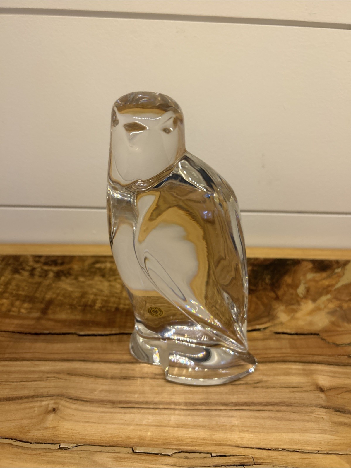 Val St. Lambert Belgium Crystal Falcon Eagle Figurine, 7 1/2″ (3lb)