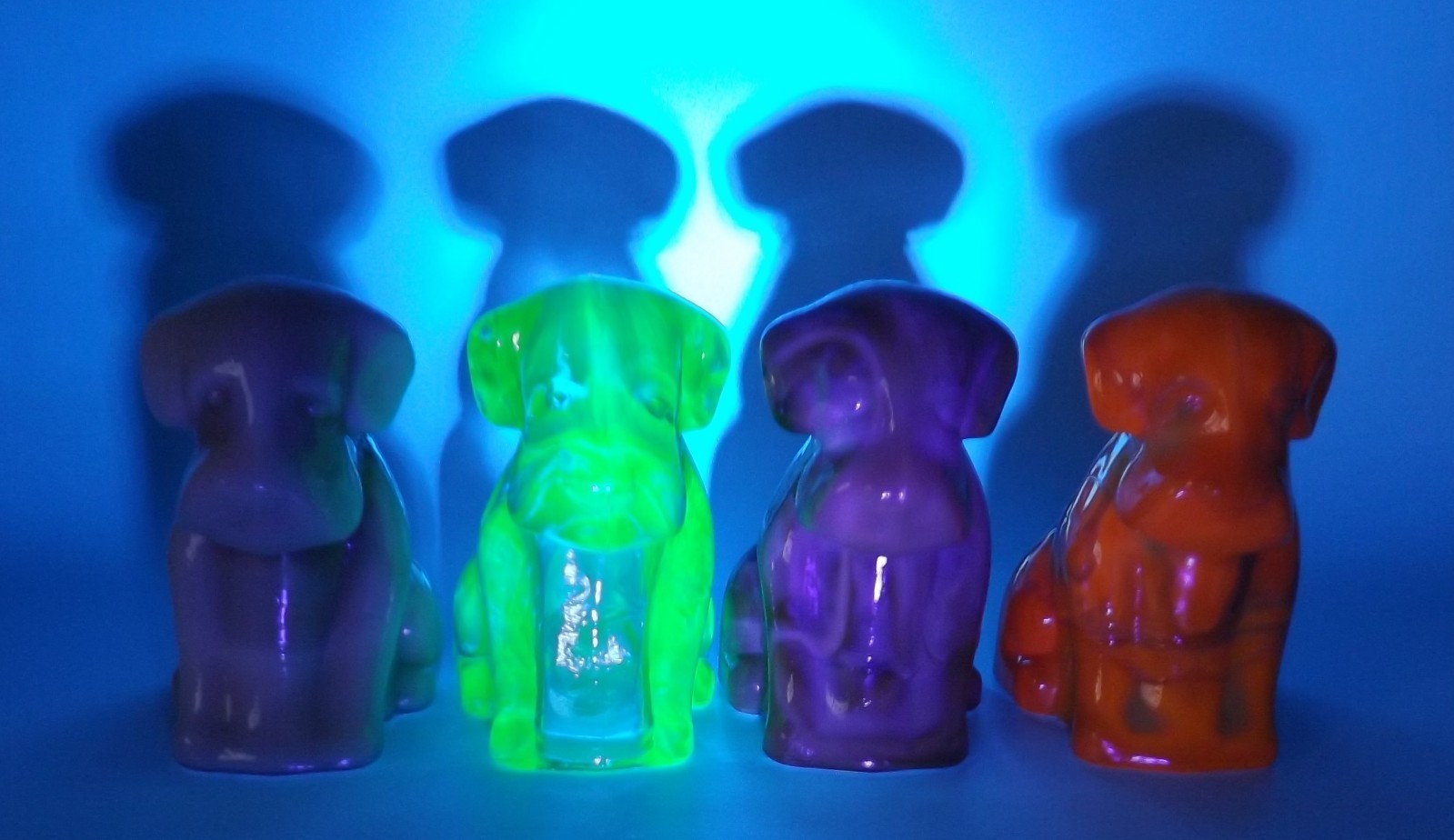Vintage Degenhart Glass Pooche Dog, Pooch Dogs, Lot of 4, #2