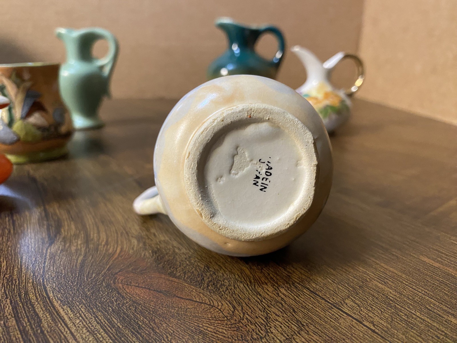 Vintage Lot of 8 Mini Small MCM Pottery Pitchers Ewers Vases Creamers 3.5”-1.5”