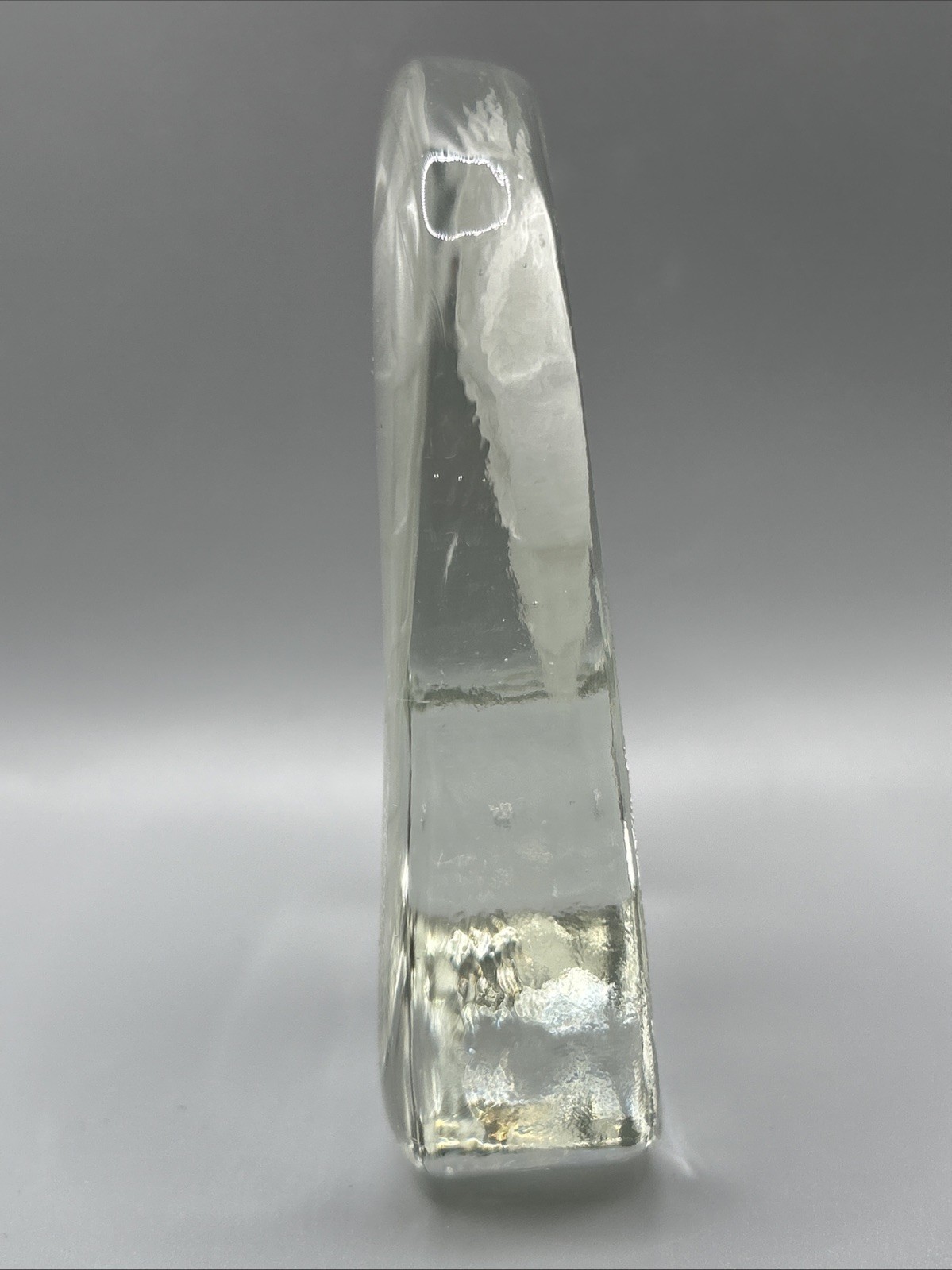 Vintage Hot Air Balloon Paperweight Clear Glass Heavy 3.75″T (Cavity Back) w/Box
