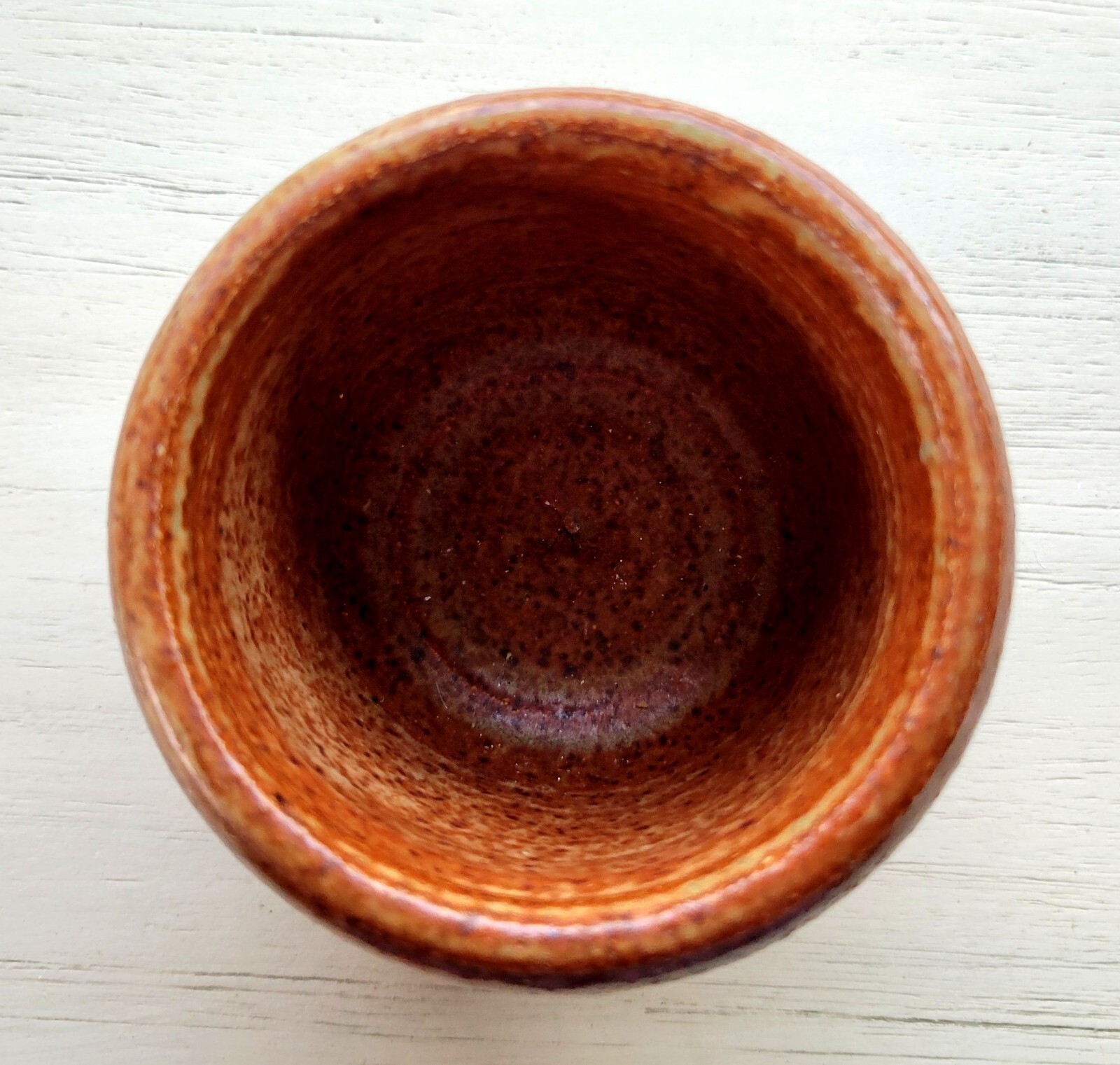 Studio Pottery Hand Thrown Brown Planter Vase 3.25″ Vintage Signed MR
