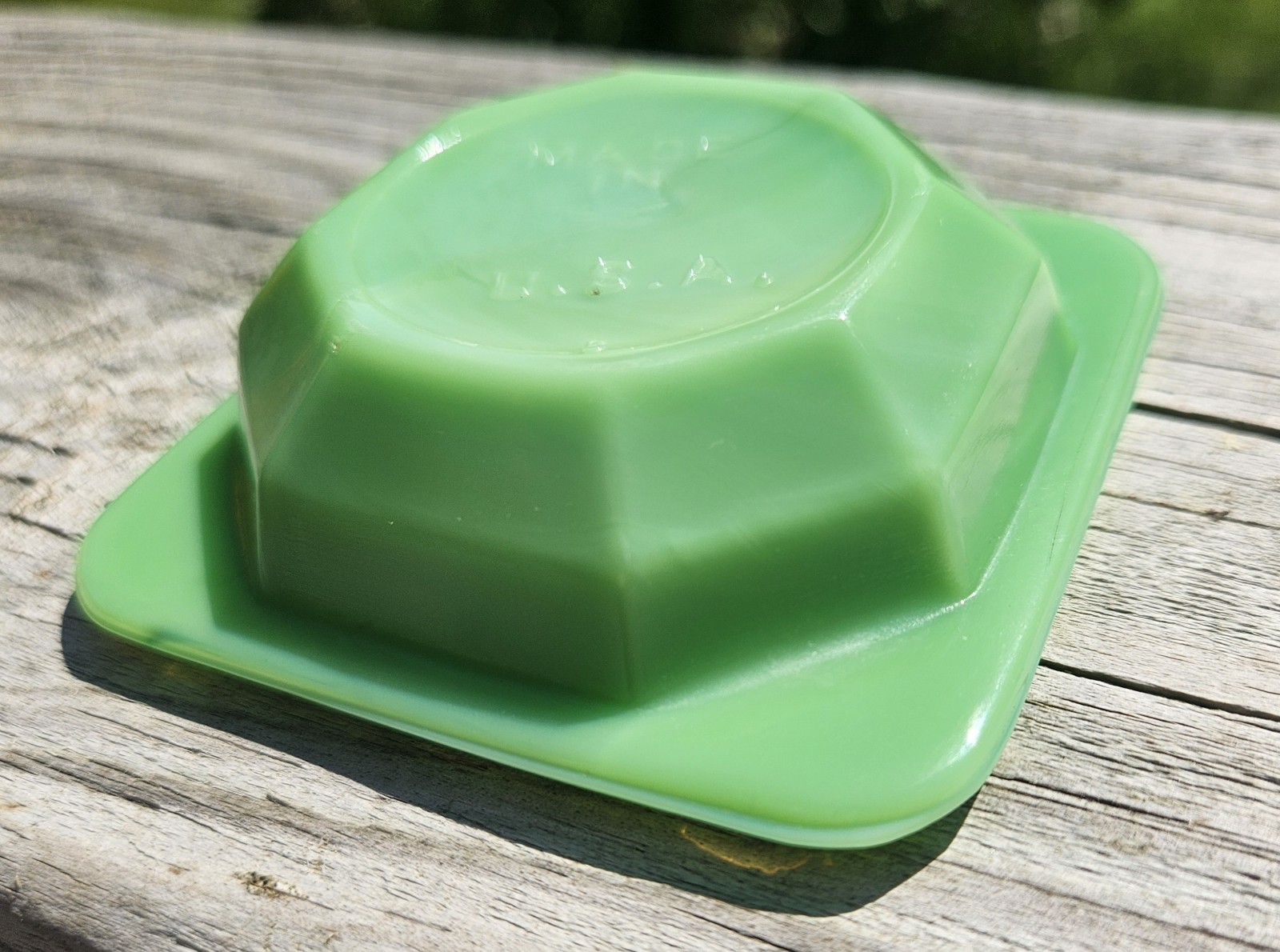 Akro Agate Ashtray Jadeite Jade Green Glass