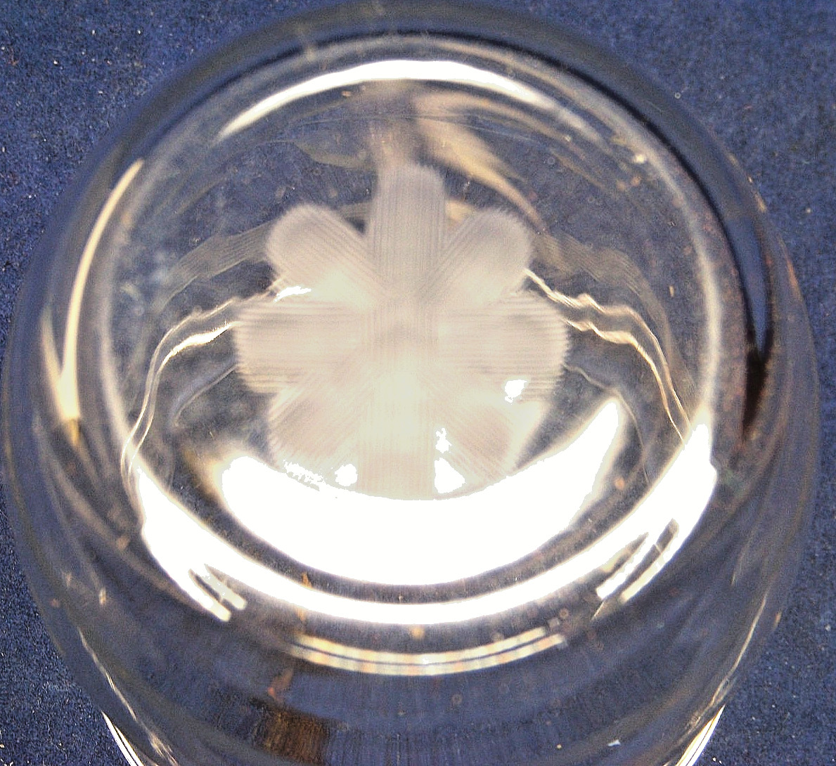 Vintage Clear Glass – Flower Etched Votive Candle Holder – 2 1/2” Tall