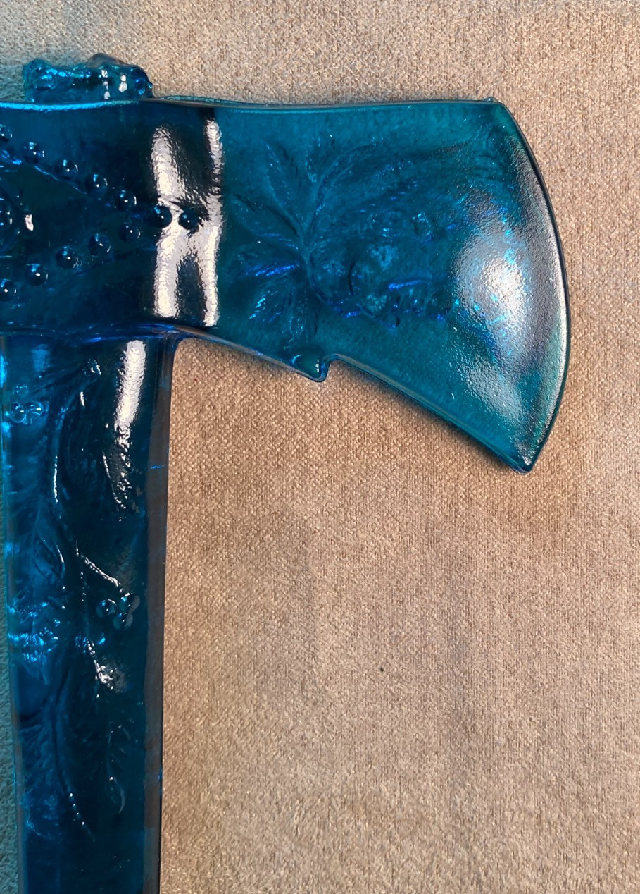 Boyd Glass Tomahawk Hatchet Blue Small Axe Native American Indian Chief
