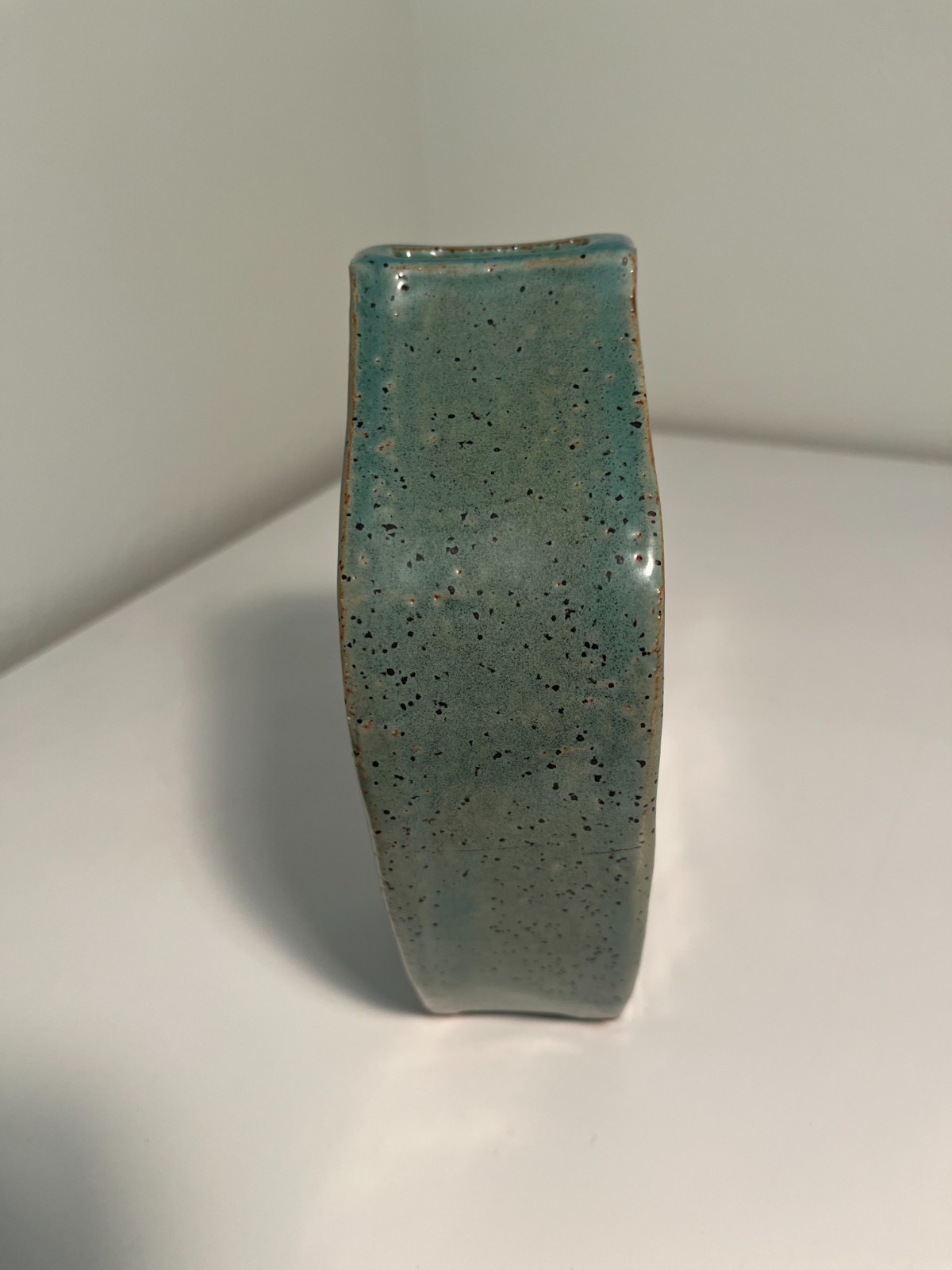 Turquoise Teal Blue Handmade Ceramic Pottery Stoneware Bud Vase Dandelion Design