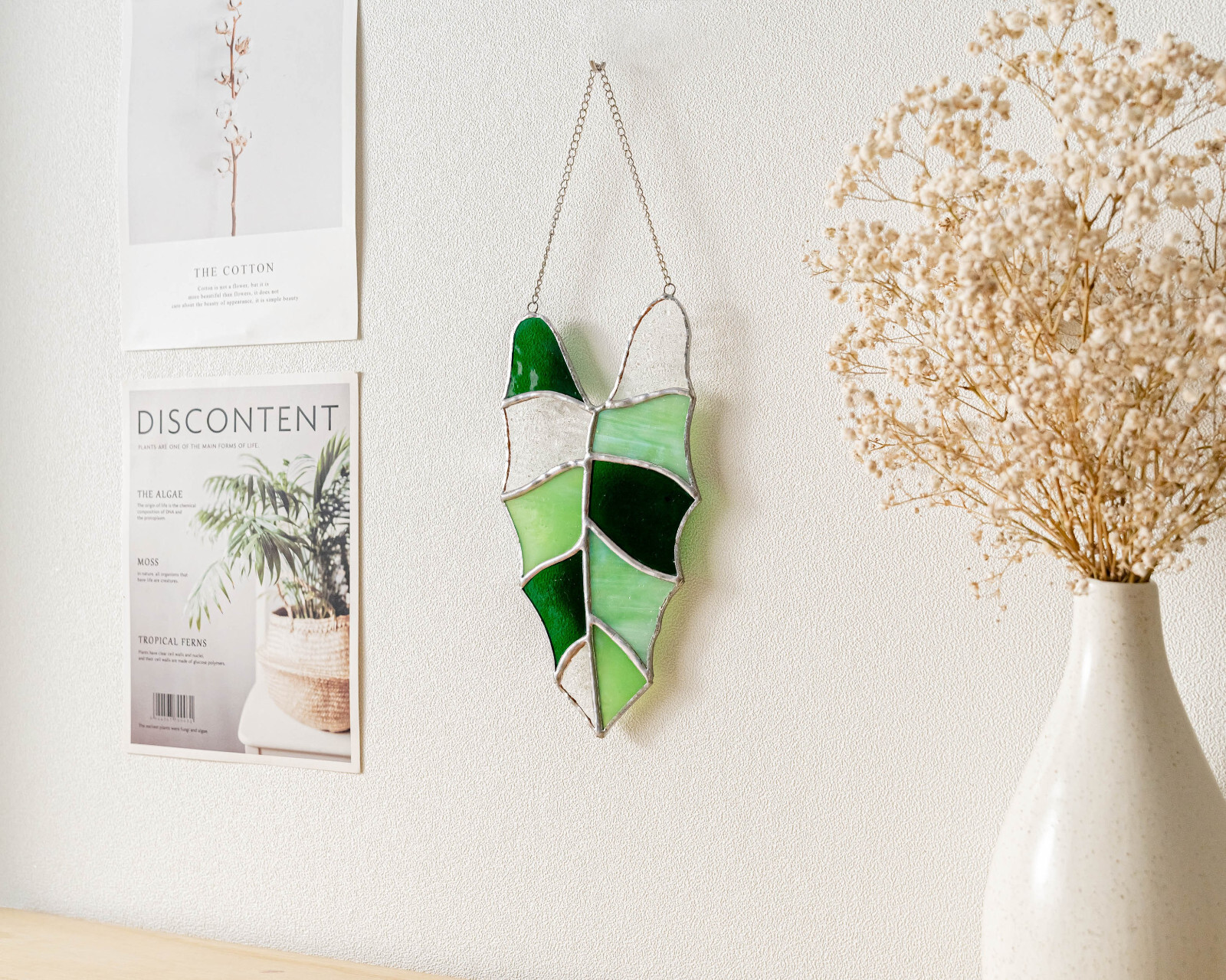 Leaf Glass Art, Monstera Stain Glass, Nature For Home, Nature Leaves Decor