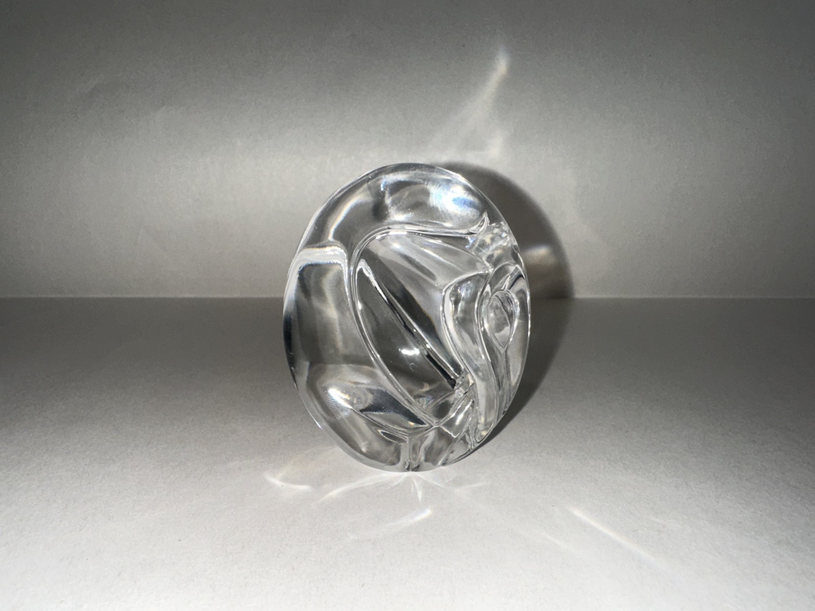 Vintage Steuben Crystal Glass Elephant Hand Cooler Paperweight w/ Display Box