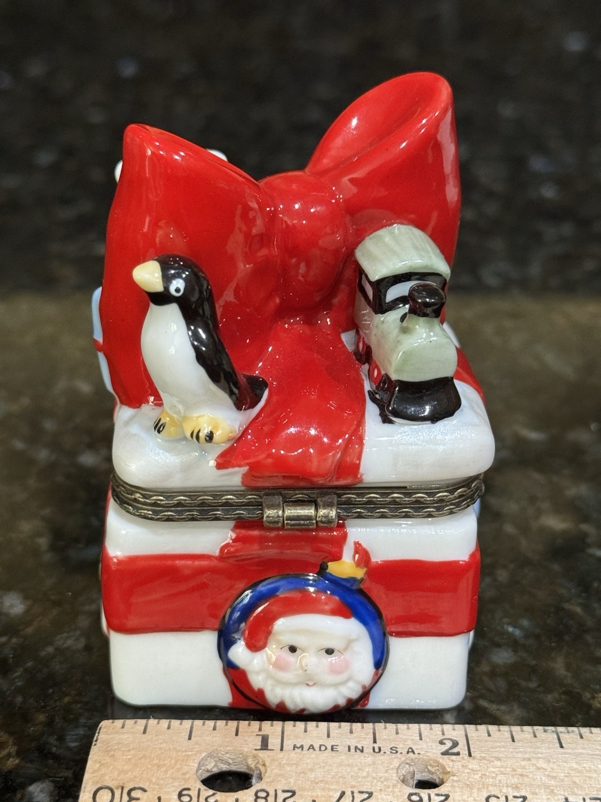 Villeroy & Boch Porcelain Hinged Trinket Jewelry Box Merry Xmas Animals & Toys