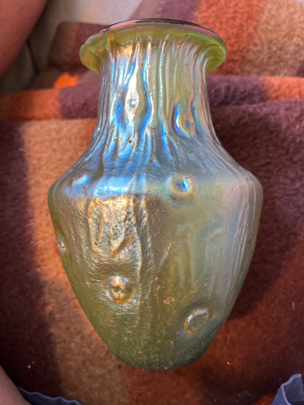 Loetz Art Glass Vase Ex Color and Iridescence! Clean