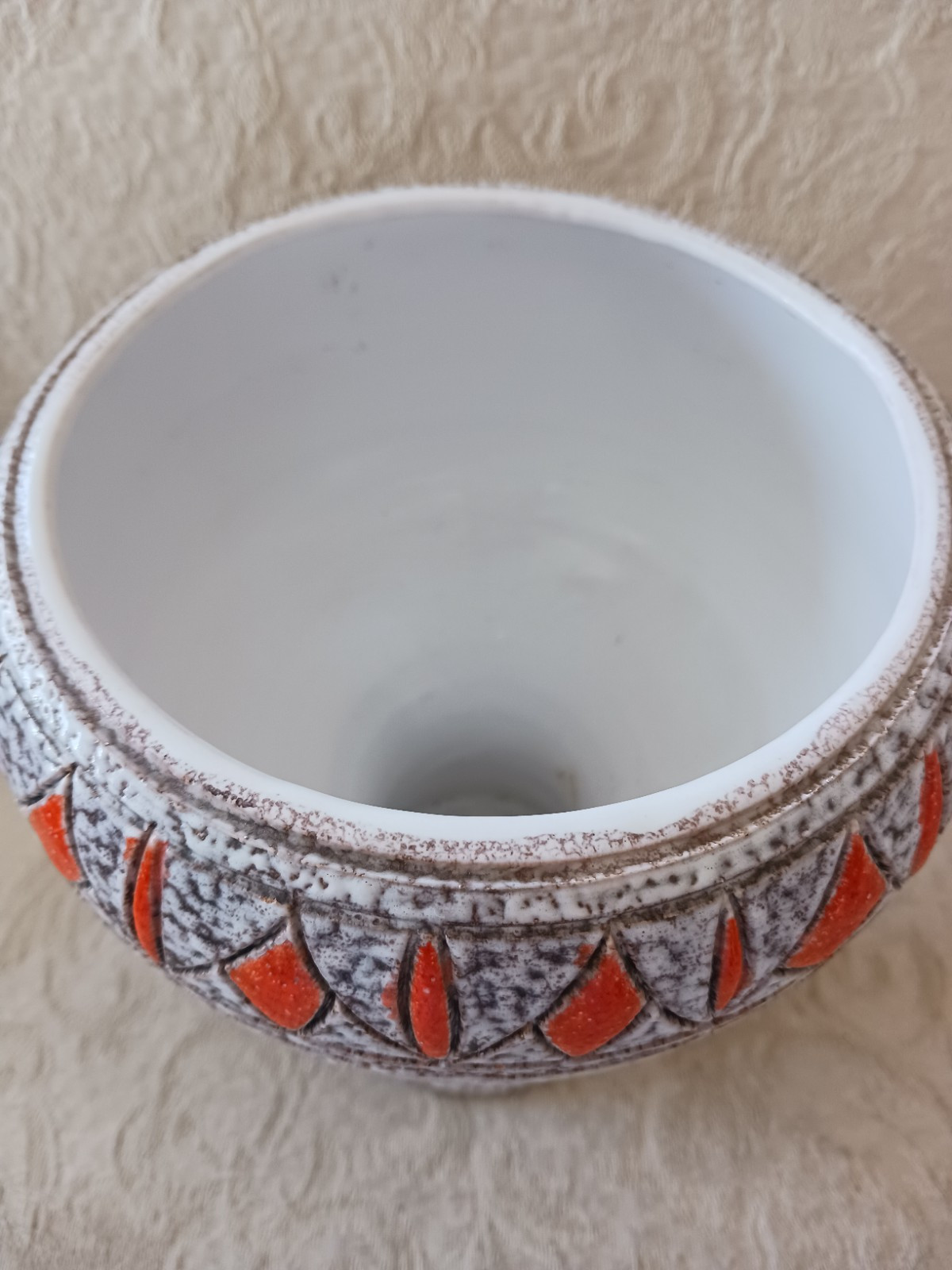 MCM Fratelli Fanciullacci Pottery Italy Planter Vase Bowl Orange Tan Bitossi Sty